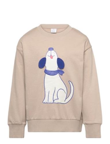 Lindex Sweater Dog Placement Beige