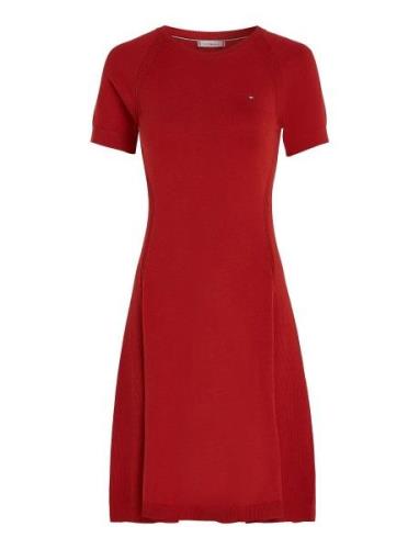 Tommy Hilfiger Co Jersey Stitch F&F Dress Röd