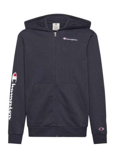 Champion Hooded Full Zip Sweatshirt Marinblå