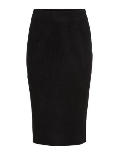 Vila Viril Pencil Hw Knit Skirt - Noos Svart