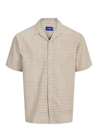 Jack & J S Jorjeff Jacquard Shirt Ss Ln Styd24 Beige