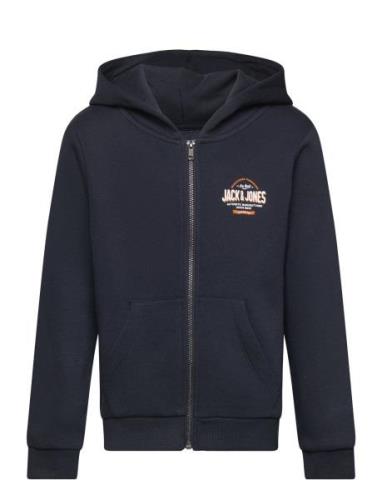 Jack & J S Jjelogo Swt Zip Hood 2Col 24/25 Noos Mni Marinblå