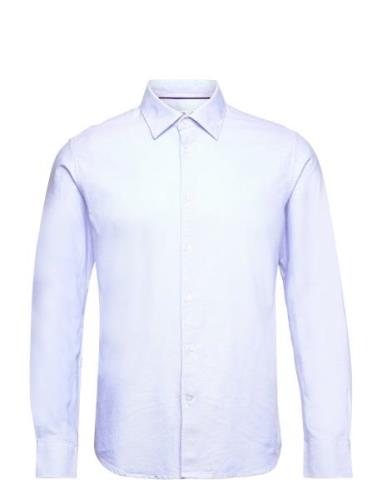 Mango Slim Fit Oxford Cotton Shirt Blå