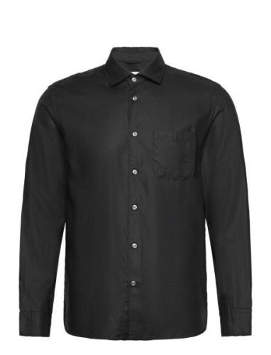 Mango 100% Tencel Shirt With Pocket Svart