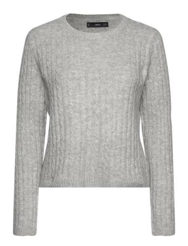 Mango Cable-Knit Sweater Grå