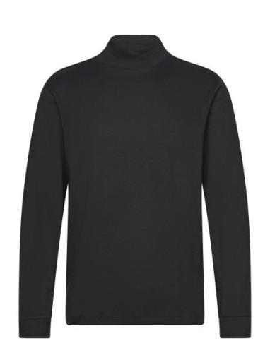 Mango Perkins Neck Long-Sleeved T-Shirt Svart