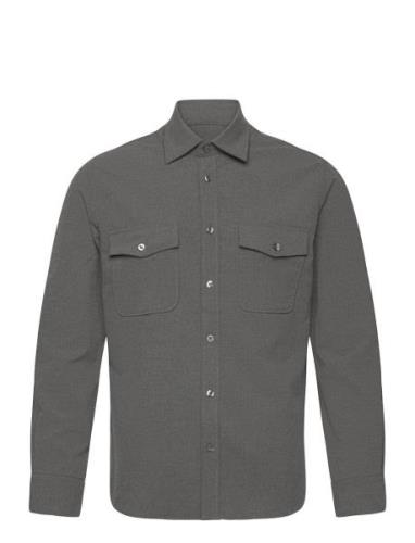 Mango Chest-Pocket Cotton Overshirt Grå