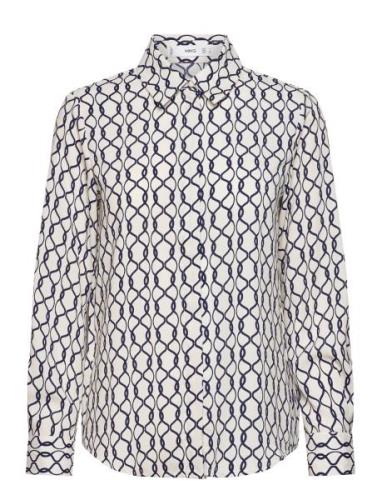 Mango Regular Flowy Shirt Marinblå