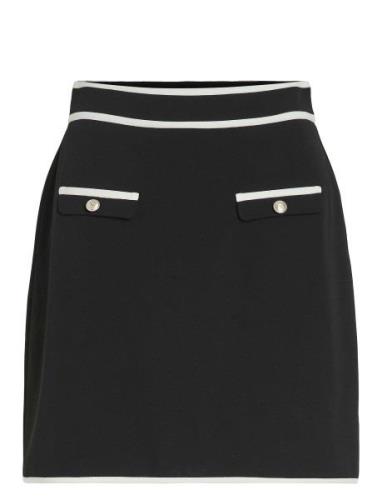 Vila Visola Hw Short Contrast Skirt/Ka Svart