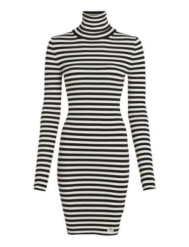 Calvin Klein Jeans Woven Label Tight Sweater Dress Svart