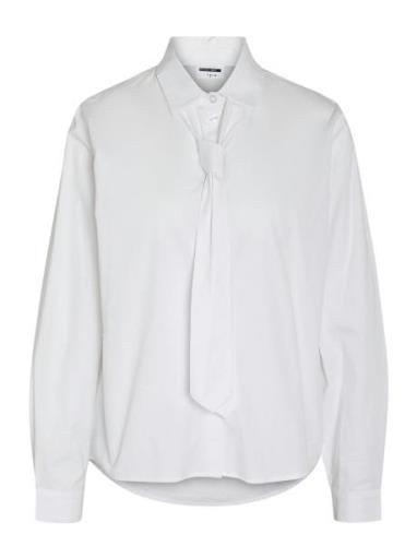 NOISY MAY Nmfreja L/S Tie Shirt Wvn Fwd Vit