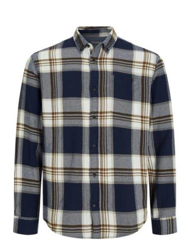 Jack & J S Jjeclassic Autumn Check Shirt Ls Sn Marinblå