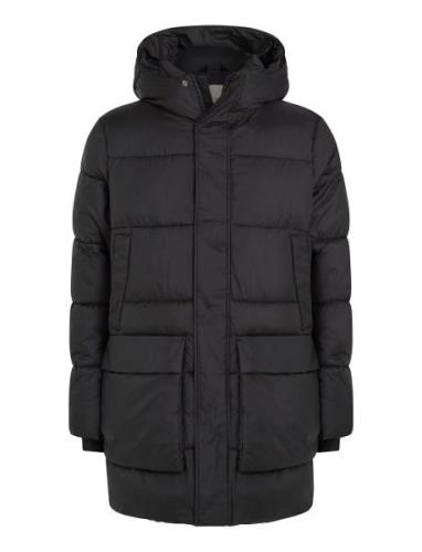 Calvin Klein Long Hooded Quilt Puffer Mw Svart