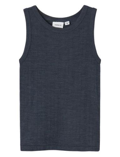 Name It Nmmwang Wool Needle Tank Top Noos Marinblå