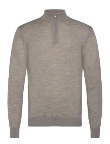 Les Deux Greyson Half-Zip Merino Knit Grå