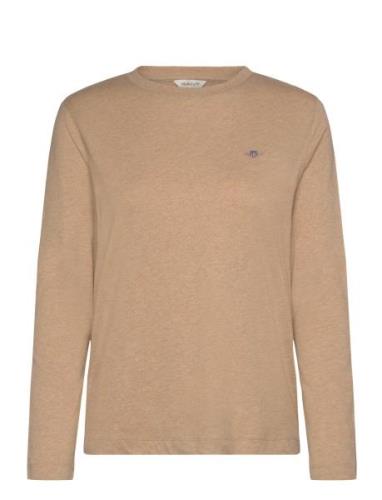 GANT Reg Shield Ls T-Shirt Beige