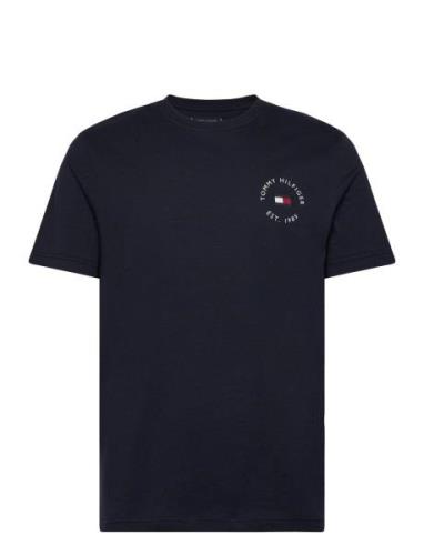 Tommy Hilfiger Roundle Logo Chest Tee Marinblå