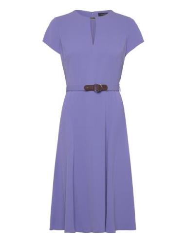 Lauren Ralph Lauren Belted Georgette Dress Lila