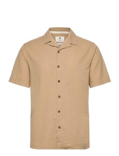 Anerkjendt Akleo S/S Seersucker Shirt Beige