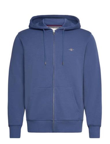 GANT Reg Shield Full Zip Hoodie Blå