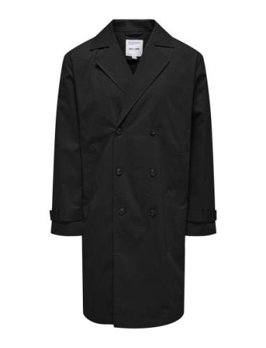 ONLY & SONS Onsjack Trenchcoat Otw Vd Svart