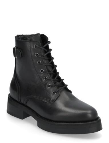 Bianco Biapanama Lace Up Boot Smooth Leather Svart