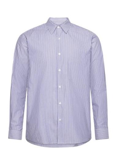 Mads Nørgaard Organic Cotton Poplin Sune Shirt Blå