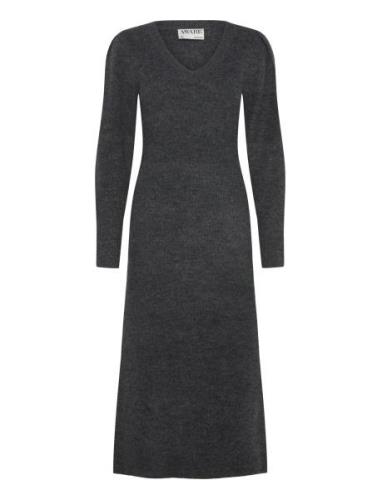 Vero Moda Vmangalina Ls V-Neck 7/8 Knit Dress Vma Grå