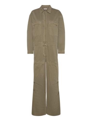 Rabens Sal R Canvas Light Jumpsuit - Jozette Khaki Green