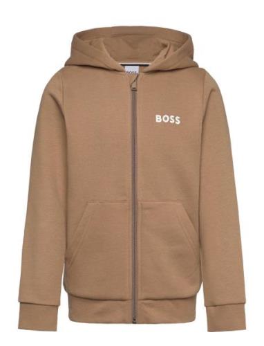 BOSS Hooded Cardigan Brun