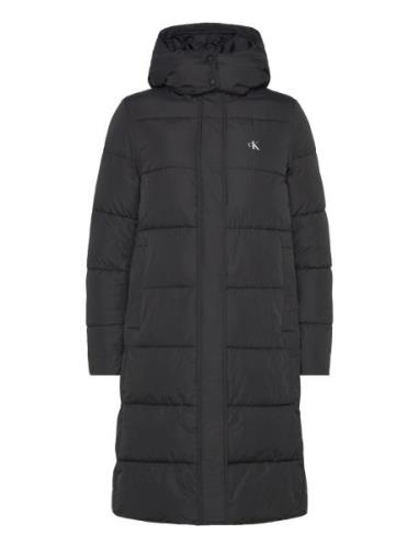 Calvin Klein Jeans Monologo Non Down Long Puffer Svart