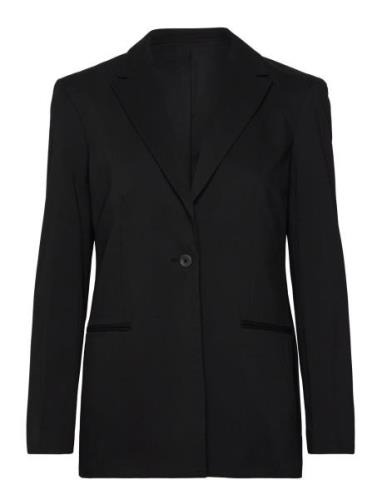 Calvin Klein Ls Soft Crepe Blazer Svart