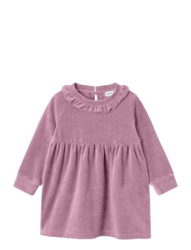 Name It Nmfnew Ls Vel Dress Rosa