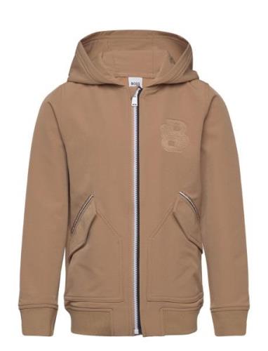 BOSS Hooded Cardigan Brun