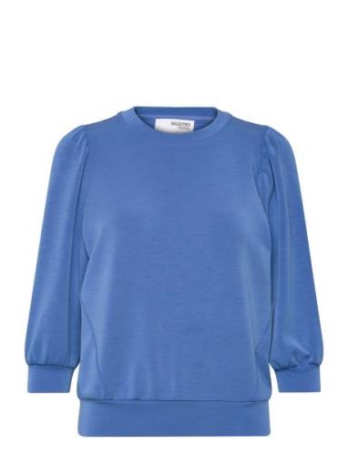 Selected Femme Slftenny 3/4 Sweat Top Noos Blå