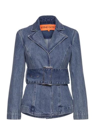 STINE GOYA Belted Tailored Jacket , 2251 Denim Blå