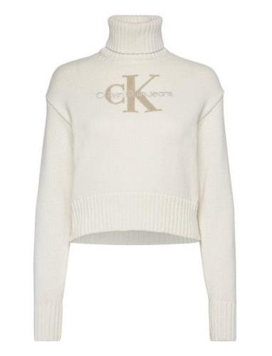 Calvin Klein Jeans Chenille Monologo Sweater Vit