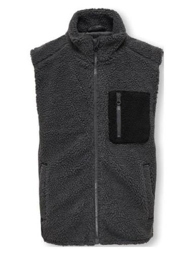 Kids Only Kobarchie Teddy Vest Otw Grå