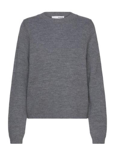 Selected Femme Slfana Ls Knit O-Neck Noos Grå