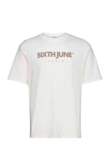 SIXTH JUNE Essentiel Puff Print Ss Tshirt Vit