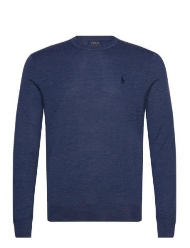 Polo Ralph Lauren Slim Fit Washable Wool Crewneck Sweater Blå