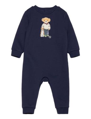 Ralph Lauren Baby Polo Bear Fleece Coverall Marinblå