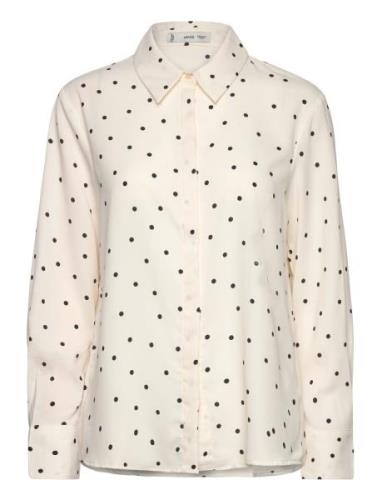 Mango Printed Flowy Shirt Vit