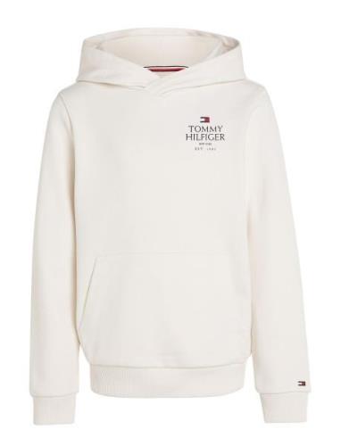 Tommy Hilfiger Th Logo Puff Print Reg Hoodie Vit