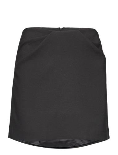 Mango Pleat Miniskirt Svart