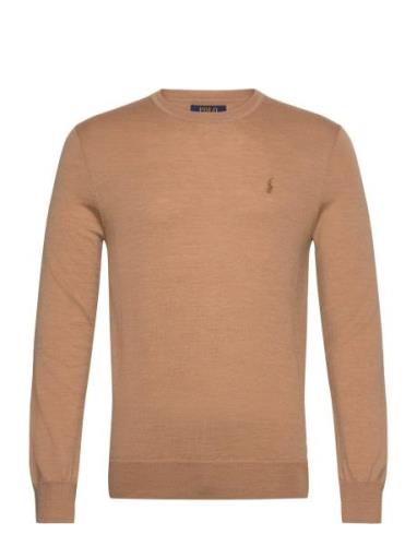 Polo Ralph Lauren Slim Fit Washable Wool Crewneck Sweater Brun