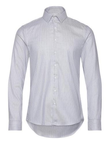 Calvin Klein Non Iron Stripe Slim Shirt Blå