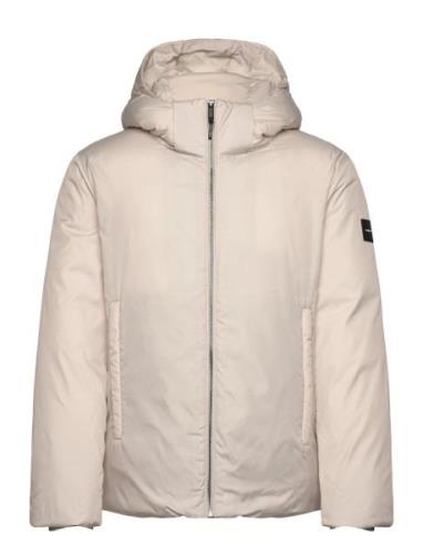 Calvin Klein Non Quilt Padded Hooded Jacket Kräm