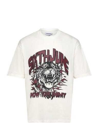 SIXTH JUNE Vintage Tiger Print Ss Tshirt Vit