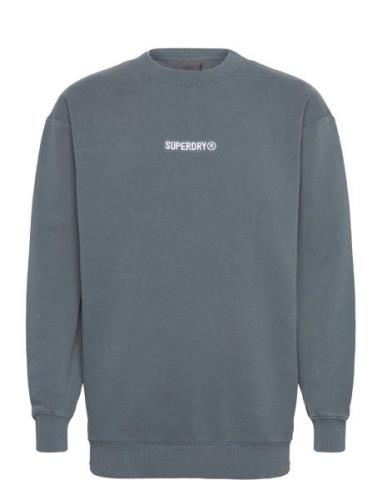 Superdry Micro Logo Graphic Loose Crew Blå